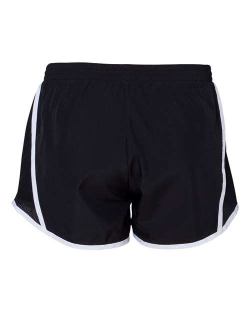 Augusta Sportswear 1265 Women's Pulse Team Running Shorts - Black/ Black/ White - back
