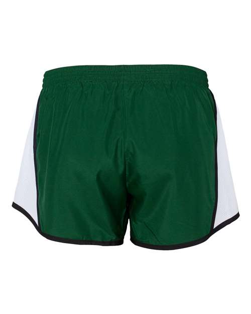 Augusta Sportswear 1265 Women's Pulse Team Running Shorts - Dark Green/ White/ Black - back