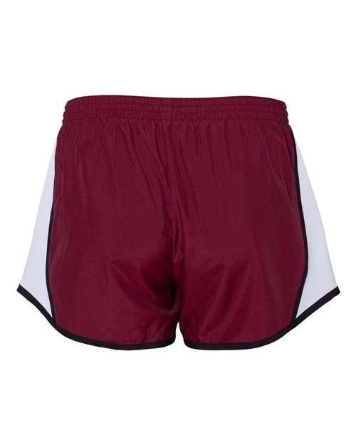 Augusta Sportswear 1265 Women's Pulse Team Running Shorts - Maroon/ White/ Black - back