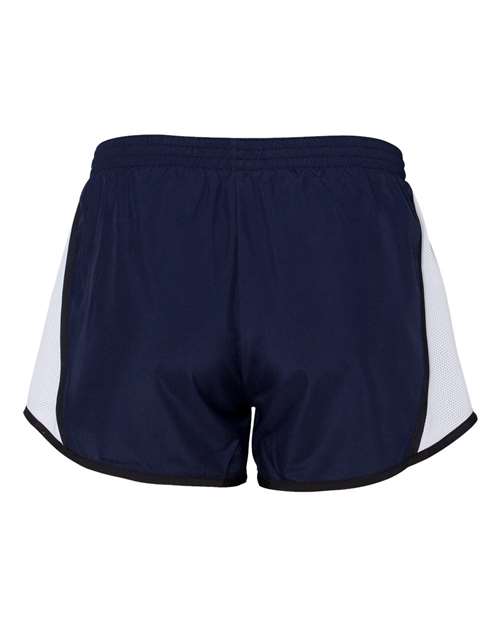 Augusta Sportswear 1265 Women's Pulse Team Running Shorts - Navy/ White/ Black - back