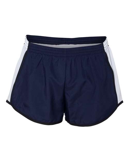 Augusta Sportswear 1265 Women's Pulse Team Running Shorts - Navy/ White/ Black - front