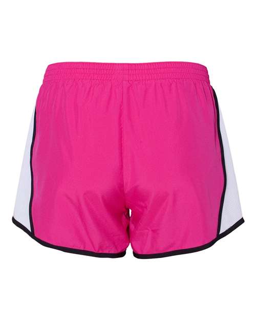 Augusta Sportswear 1265 Women's Pulse Team Running Shorts - Power Pink/ White/ Black - back