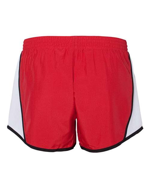 Augusta Sportswear 1265 Women's Pulse Team Running Shorts - Red/ White/ Black - back