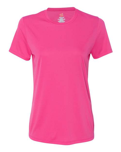 Hanes 4830 Women's Cool DRI® Performance T-Shirt - Wow Pink - front