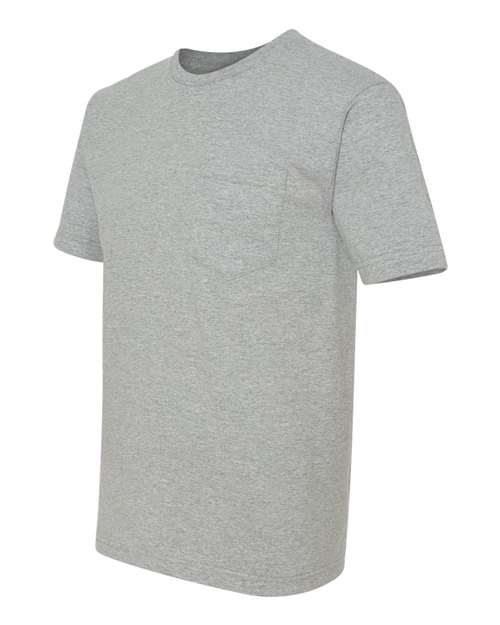 Bayside 5070 Unisex USA-Made Midweight Pocket T-Shirt - Dark Ash - side