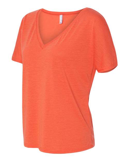 BELLA + CANVAS 8815 Women’s Slouchy V-Neck Tee - Coral - side