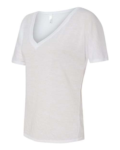 BELLA + CANVAS 8815 Women’s Slouchy V-Neck Tee - White - side