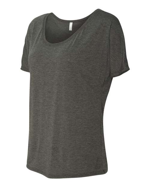 BELLA + CANVAS 8816 Women’s Slouchy Tee - Dark Grey Heather - side