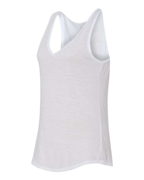 BELLA + CANVAS 8805 Women's Flowy V-Neck Tank - White - side