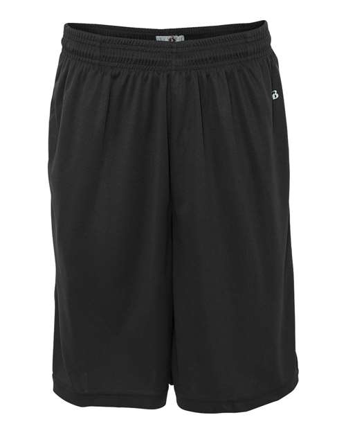 Badger 4119 Men's B-Core 10" Shorts with Pockets - Black - front
