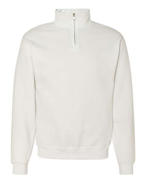 JERZEES 995MR Unisex Nublend® Cadet Collar Quarter-Zip Sweatshirt - White - front