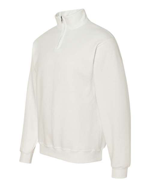 JERZEES 995MR Unisex Nublend® Cadet Collar Quarter-Zip Sweatshirt - White - side