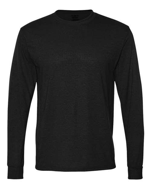JERZEES 21MLR Unisex Dri-Power® Performance Long Sleeve T-Shirt - Black - front