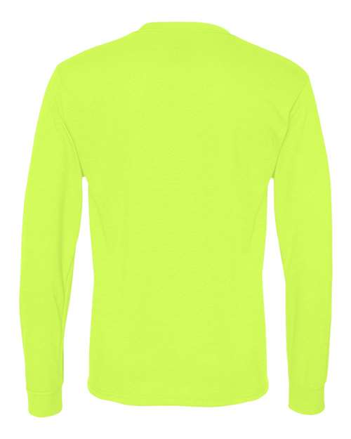 JERZEES 21MLR Unisex Dri-Power® Performance Long Sleeve T-Shirt - Safety Green - back