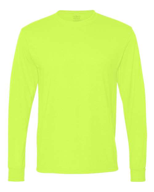 JERZEES 21MLR Unisex Dri-Power® Performance Long Sleeve T-Shirt - Safety Green - front