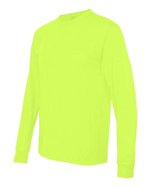 JERZEES 21MLR Unisex Dri-Power® Performance Long Sleeve T-Shirt - Safety Green - side