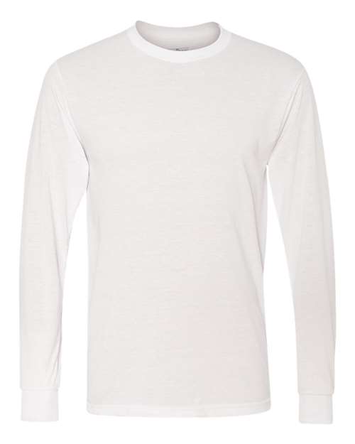 JERZEES 21MLR Unisex Dri-Power® Performance Long Sleeve T-Shirt - White - front