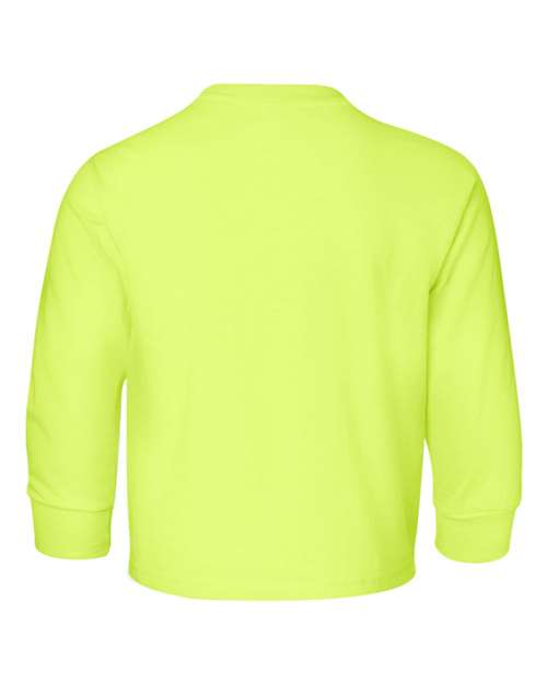 JERZEES 29BLR Youth Dri-Power® Long Sleeve 50/50 T-Shirt - Safety Green - back