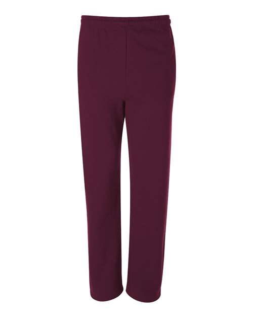 JERZEES 974MPR Unisex NuBlend® Open-Bottom Sweatpants with Pockets - Maroon - front