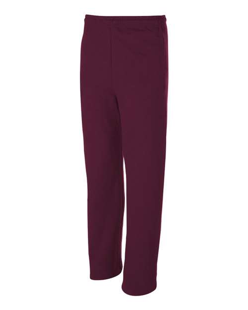 JERZEES 974MPR Unisex NuBlend® Open-Bottom Sweatpants with Pockets - Maroon - side