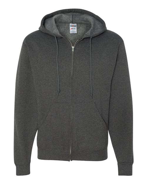 JERZEES 993MR Unisex NuBlend® Full-Zip Hooded Sweatshirt - Black Heather - front