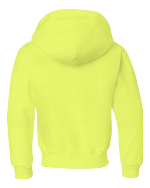 JERZEES 996YR Youth NuBlend® Hooded Sweatshirt - Safety Green - back