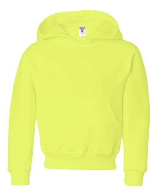 JERZEES 996YR Youth NuBlend® Hooded Sweatshirt - Safety Green - front