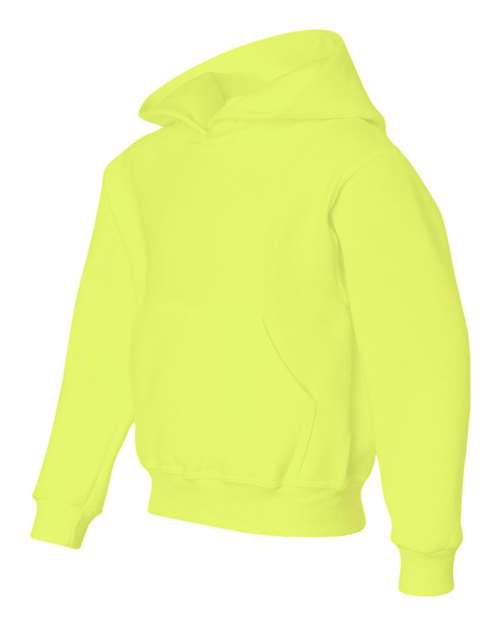 JERZEES 996YR Youth NuBlend® Hooded Sweatshirt - Safety Green - side