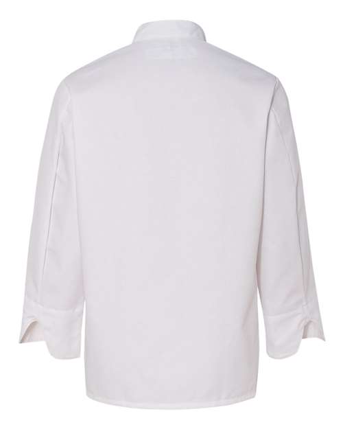 Chef Designs 0414 Eight Knot Button Chef Coat with Thermometer Pocket - White - back