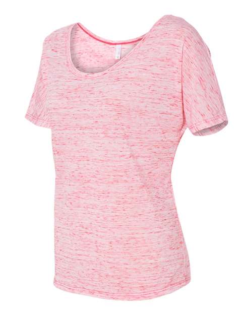 BELLA + CANVAS 8816 Women’s Slouchy Tee - Red Marble - side