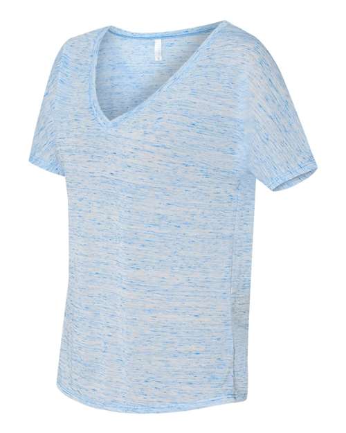 BELLA + CANVAS 8815 Women’s Slouchy V-Neck Tee - Blue Marble - side