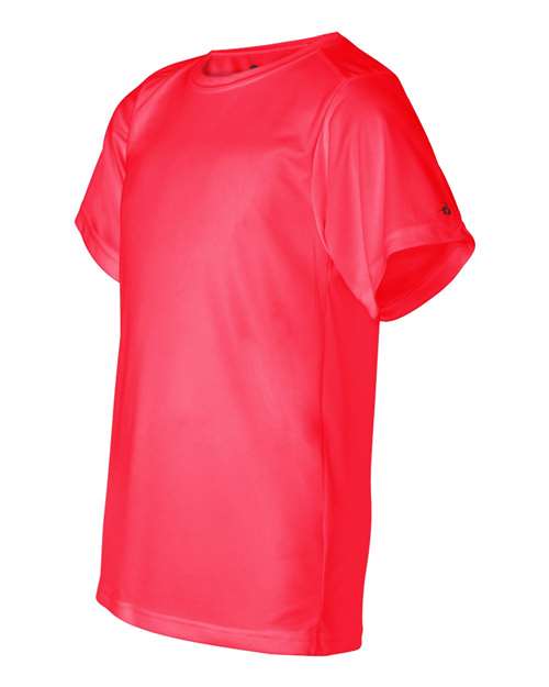 Badger 2120 Youth B-Core T-Shirt - Hot Coral - side