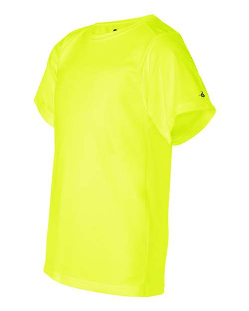 Badger 2120 Youth B-Core T-Shirt - Safety Yellow - side