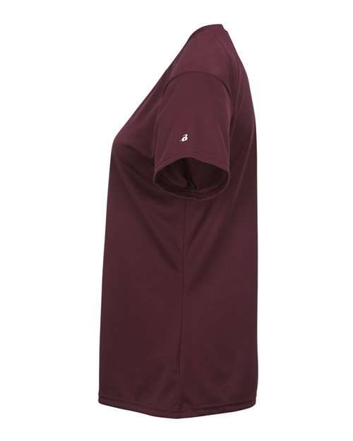 Badger 4162 Women’s B-Core V-Neck T-Shirt - Maroon - side