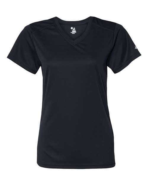 Badger 4162 Women’s B-Core V-Neck T-Shirt - Navy - front