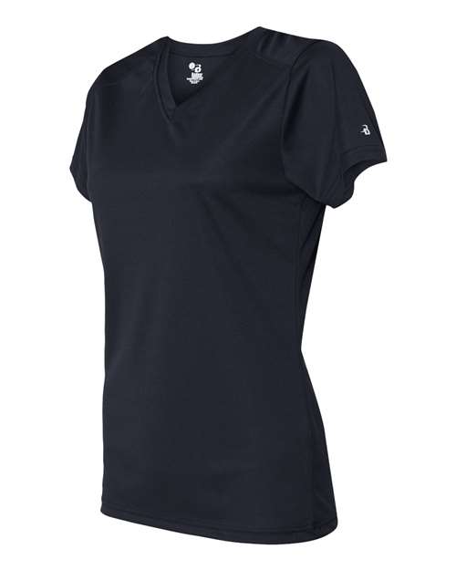 Badger 4162 Women’s B-Core V-Neck T-Shirt - Navy - side