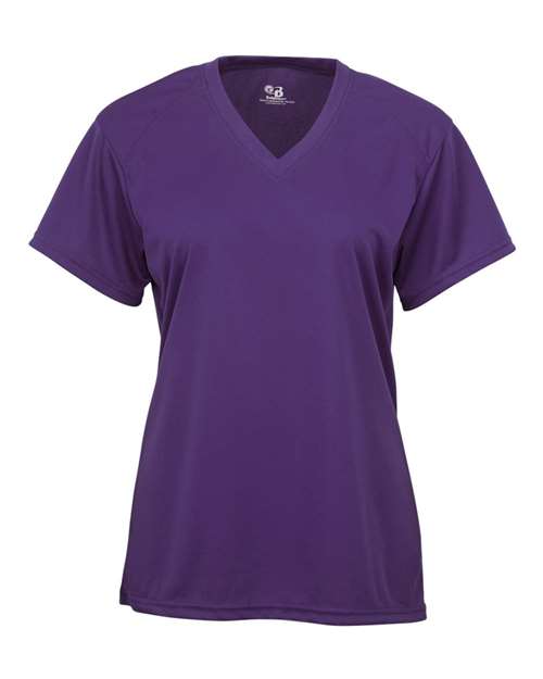 Badger 4162 Women’s B-Core V-Neck T-Shirt - Purple - front