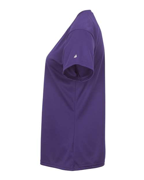 Badger 4162 Women’s B-Core V-Neck T-Shirt - Purple - side