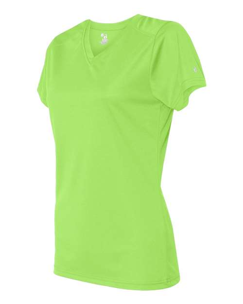 Badger 4162 Women’s B-Core V-Neck T-Shirt - Lime - side