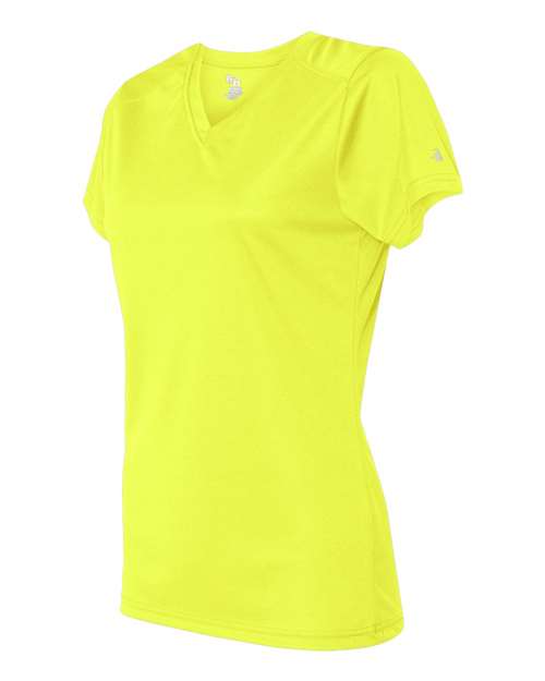 Badger 4162 Women’s B-Core V-Neck T-Shirt - Safety Yellow - side
