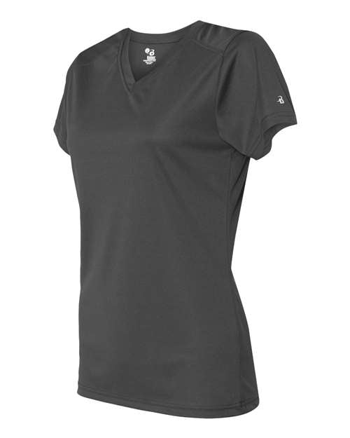 Badger 4162 Women’s B-Core V-Neck T-Shirt - Graphite - side