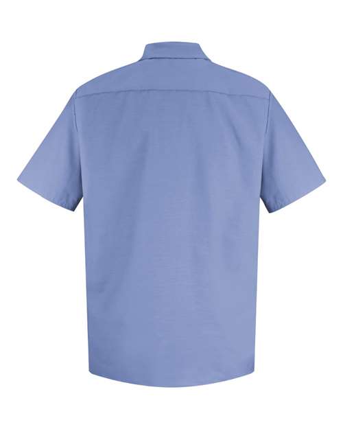 Red Kap SP26 Men's Specialized Short Sleeve Pocketless Work Shirt - Light Blue - back