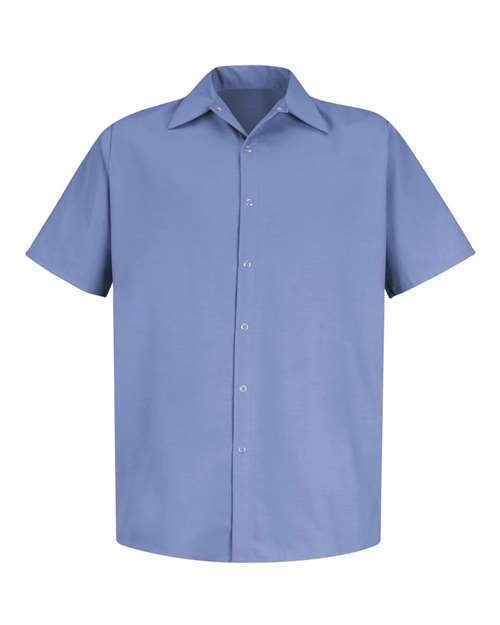 Red Kap SP26 Men's Specialized Short Sleeve Pocketless Work Shirt - Light Blue - front