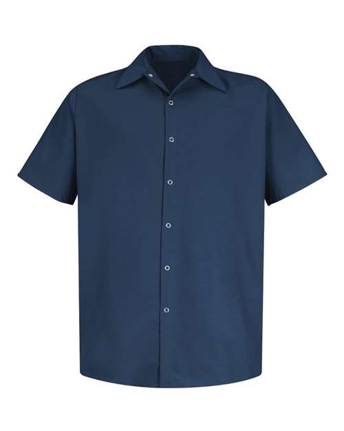 Red Kap SP26 Men's Specialized Short Sleeve Pocketless Work Shirt - Navy - front