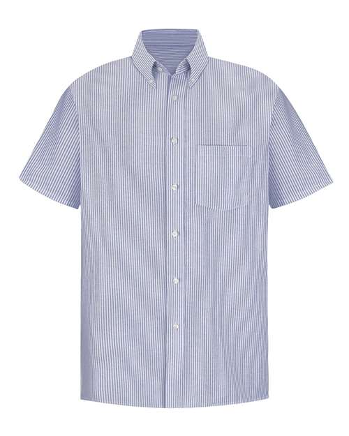 Red Kap SR60 Men's Executive Oxford Dress Shirt - Blue/ White Stripe - front