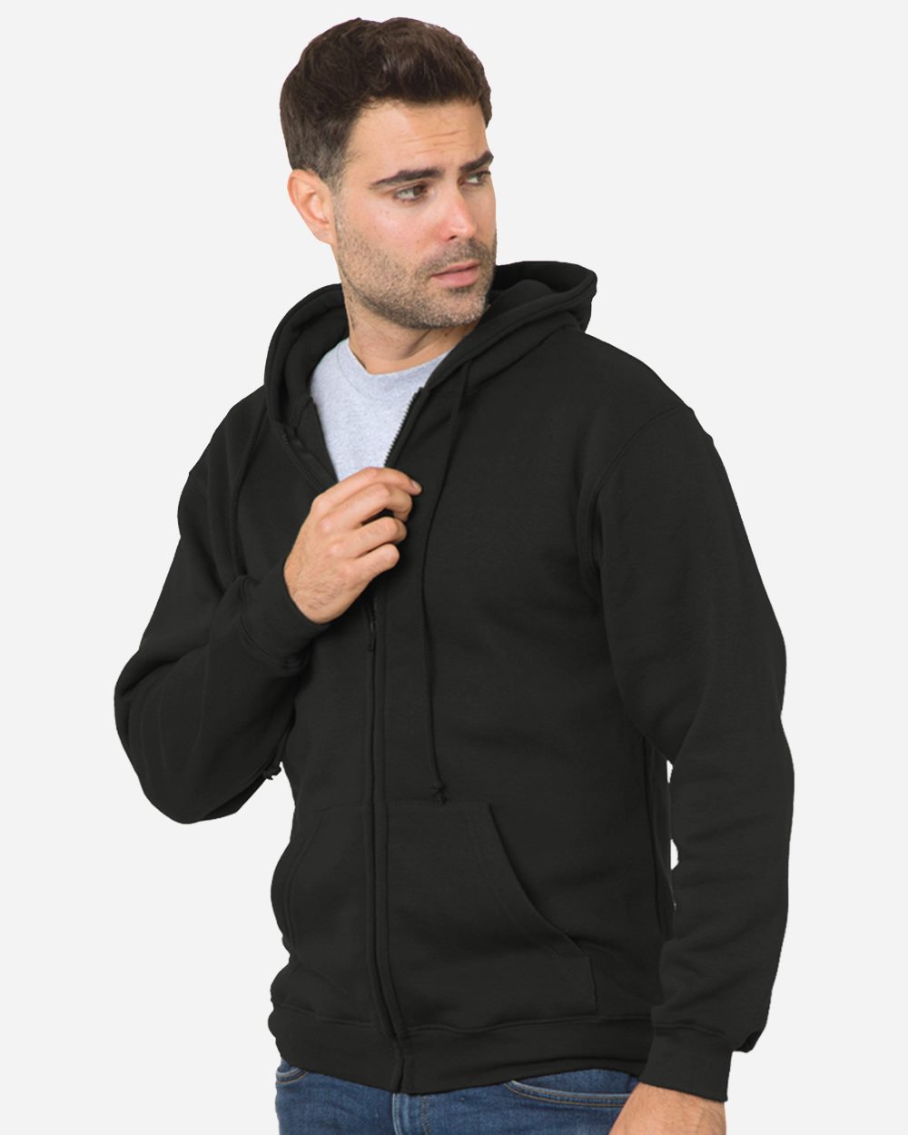 Bayside 900 Unisex USA-Made Full-Zip Hooded Sweatshirt - style