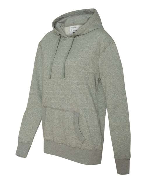 J. America 8860 Women’s Glitter French Terry Hooded Sweatshirt - Oxford/ Silver - side
