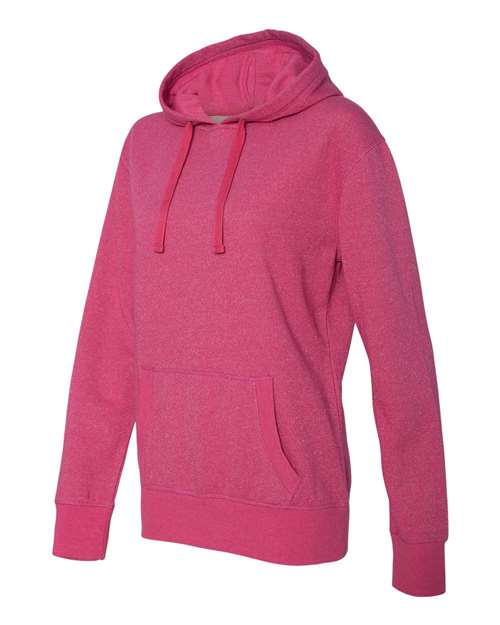J. America 8860 Women’s Glitter French Terry Hooded Sweatshirt - Wildberry/ Silver - side