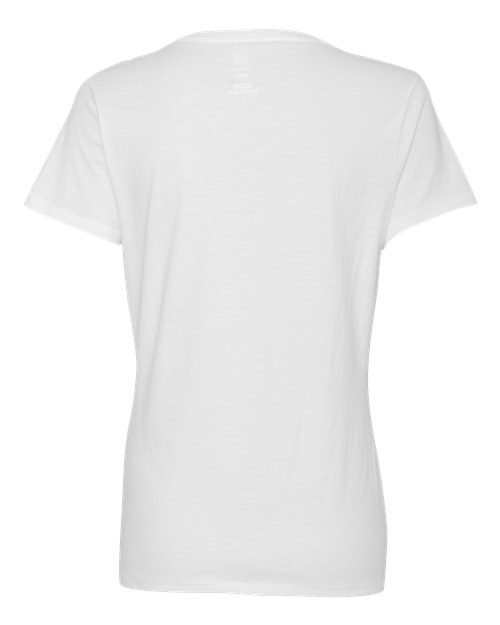 Hanes S04V Women's Perfect-T V-Neck T-Shirt - White - back