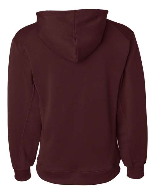 Badger 1454 Men's Performance Fleece Hooded Sweatshirt - Maroon - back